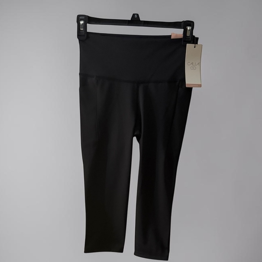 CALIA Black High-Waist Crop Leggings